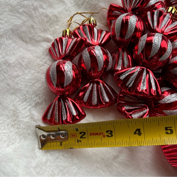 Cupcake and Candy Ornaments , Baubles, Red and White Christmas Home Decor, - Picture 6 of 11
